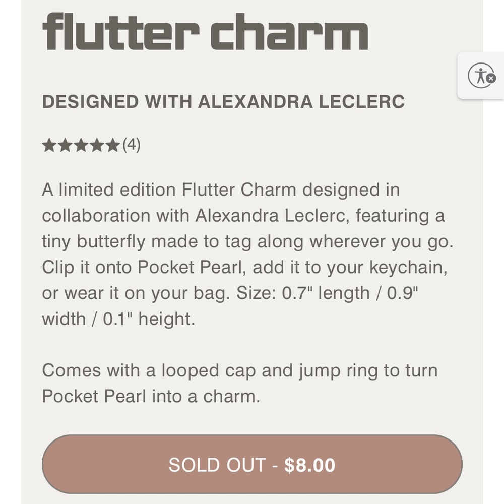 Rhode x Alexandra Flutter Charm - Picture 2 of 8